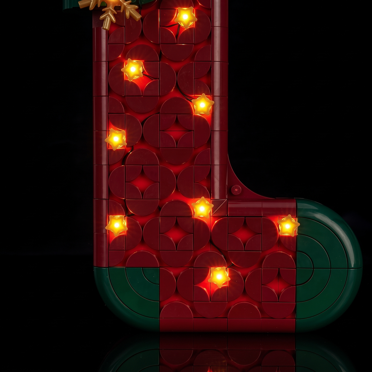Lichtset für LEGO® Weihnachtsstrumpf #40958 – beleuchtete Ansicht 11