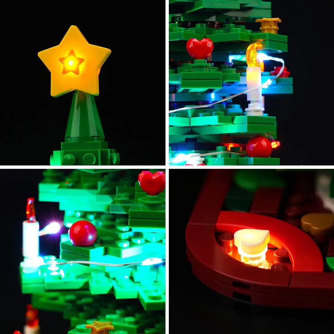 display lighting in a dark room: Bright My Bricks DIY LED light kit for LEGO® Christmas Tree #40573
