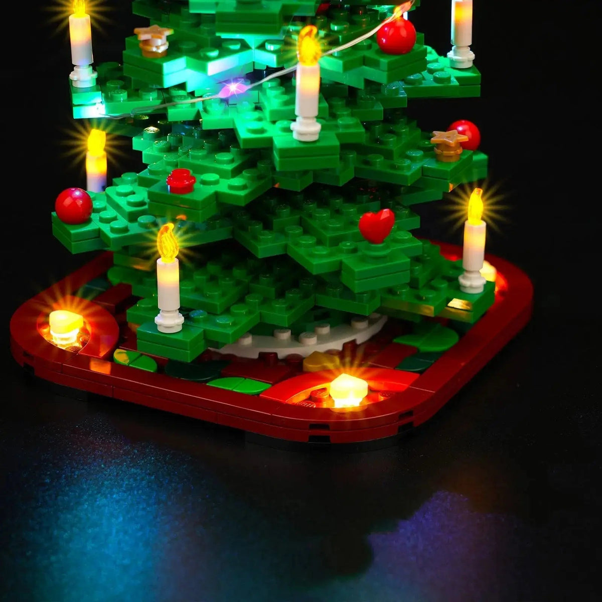 night-mode display glow: Bright My Bricks LED light kit for LEGO® Christmas Tree #40573