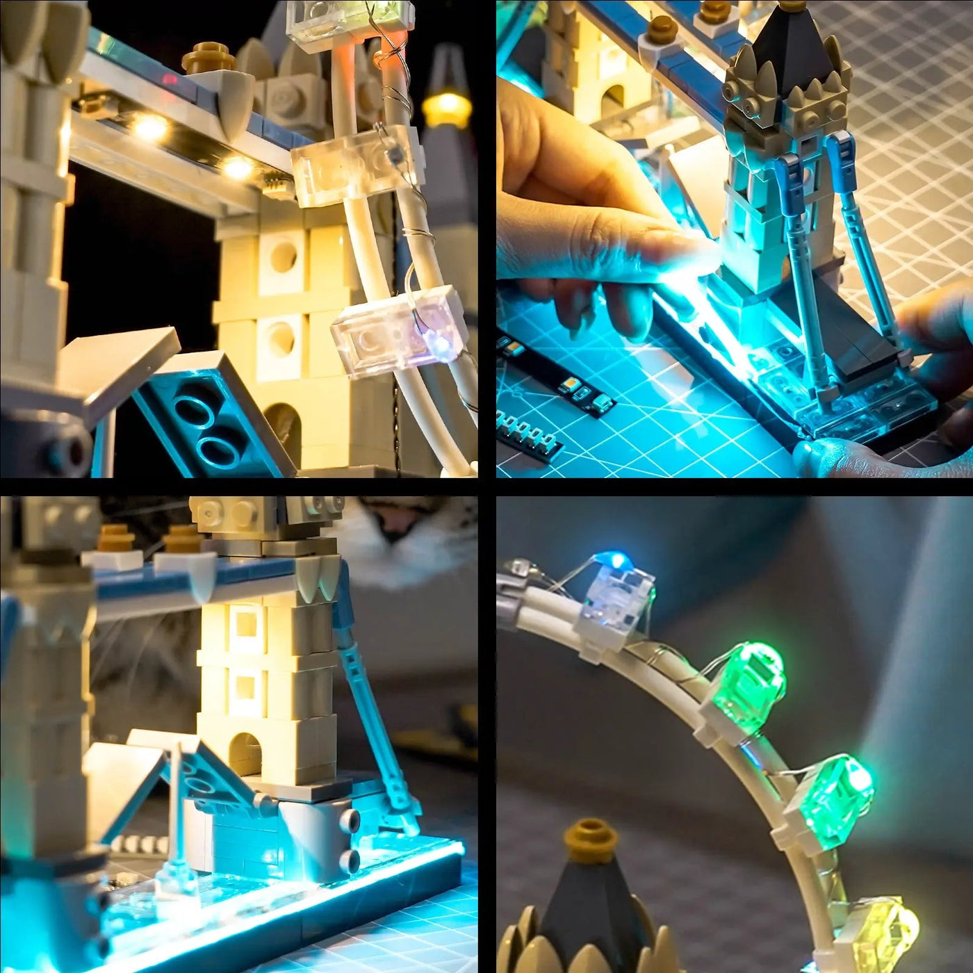 display light kit for LEGO® City Skyline Series: London #21034, showcase lighting view