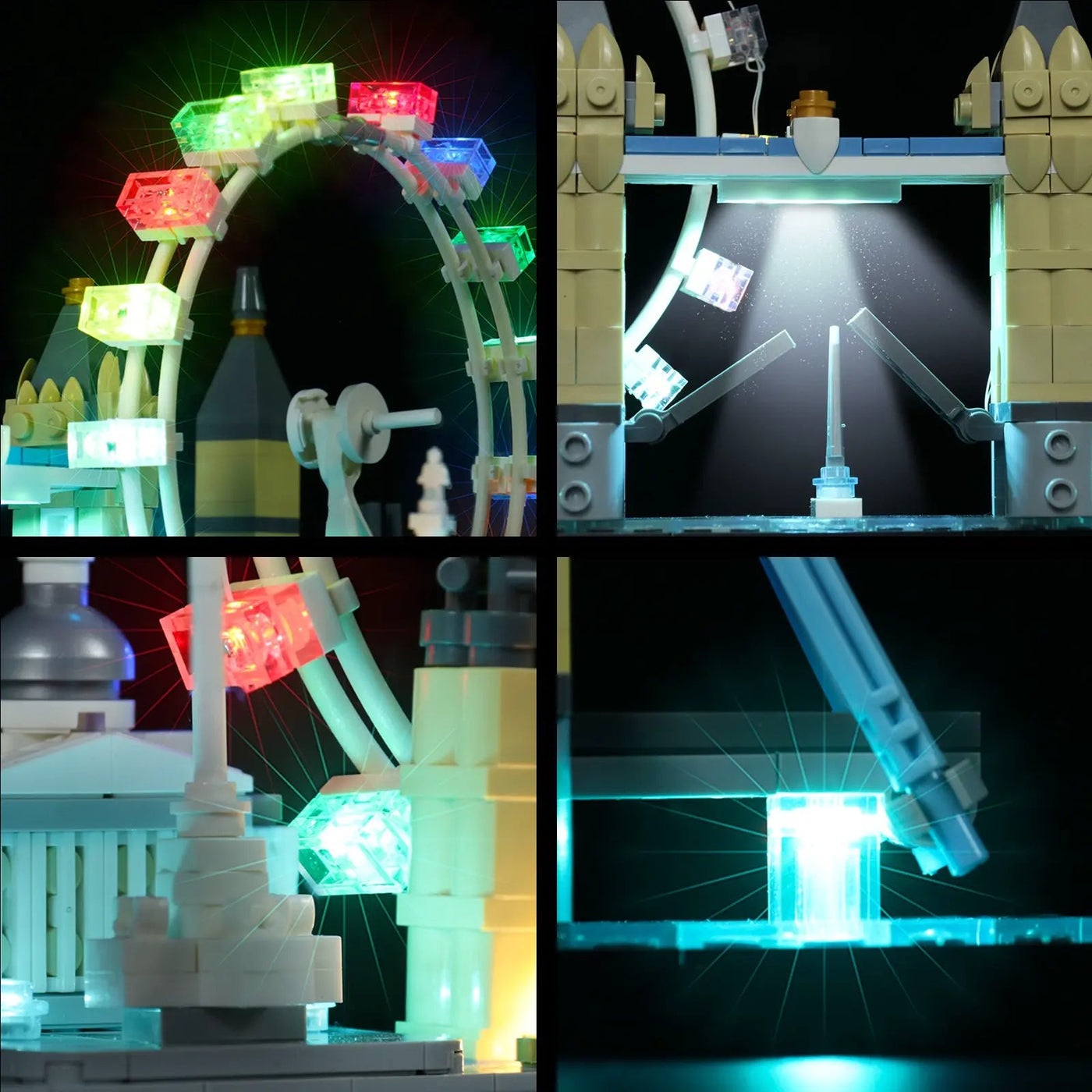 LEGO® City Skyline Series: London #21034 — LED kit powered on (custom LED lighting)