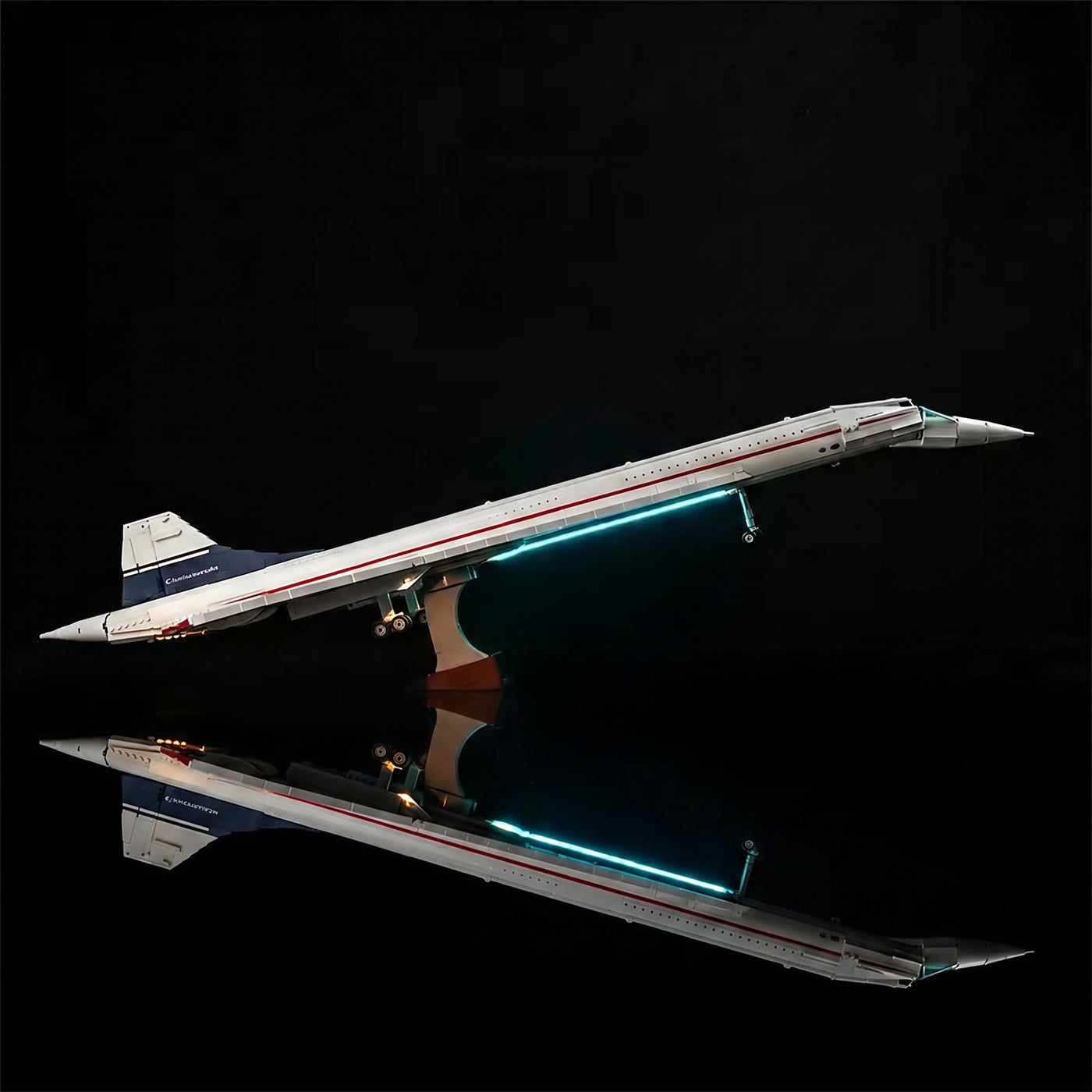 display lighting in a dark room: Bright My Bricks RGB LED light kit for LEGO® Concorde #10318