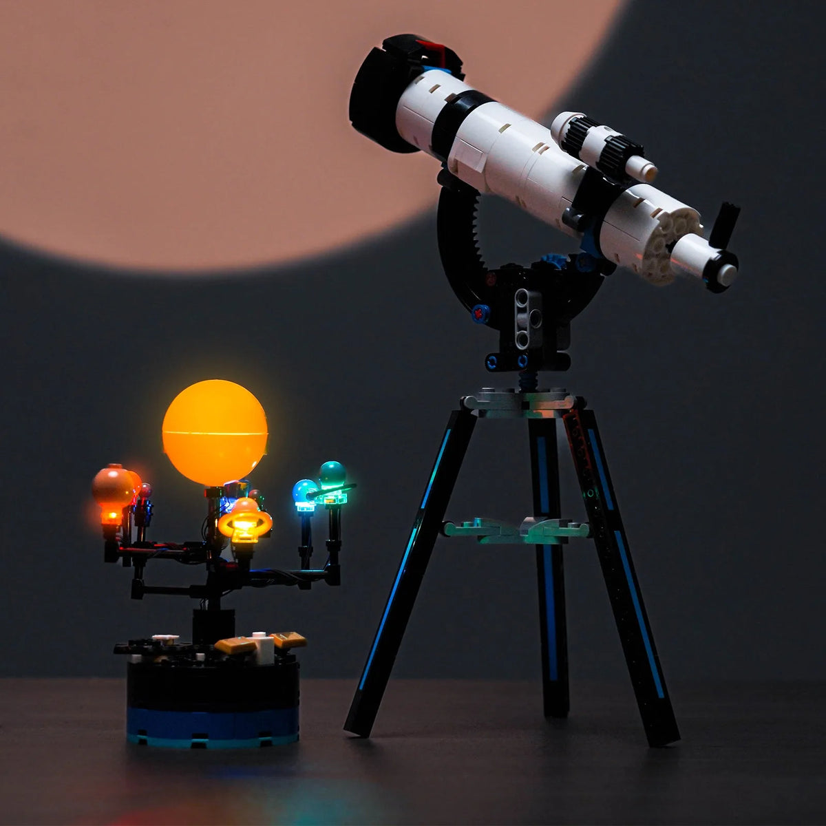 Bright My Bricks DIY LED light kit for LEGO® Creator 3-in-1 Space Exploration Telescope #31378 — LED strips and bricks detail