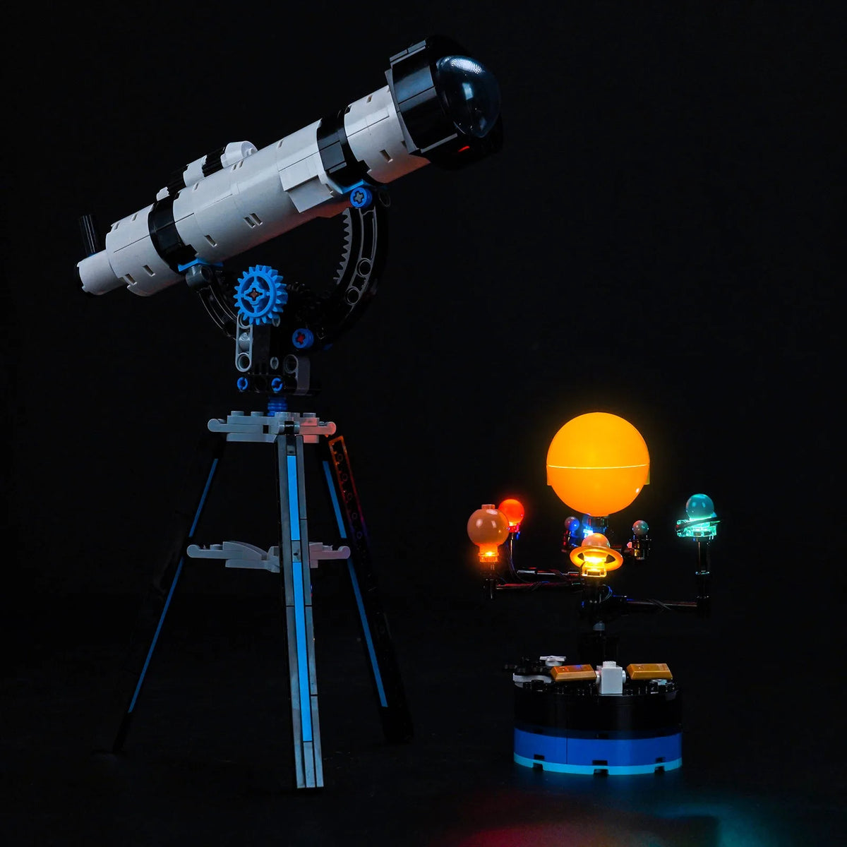 Bright My Bricks premium LED light kit for LEGO® Creator 3-in-1 Space Exploration Telescope #31378 — warm LED glow detail