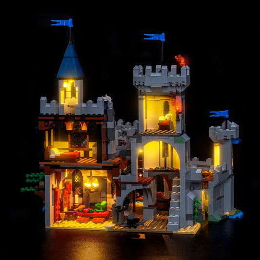 Kit d'éclairage pour le château médiéval LEGO® Creator 3-en-1 avec cheval et chevalier #31168