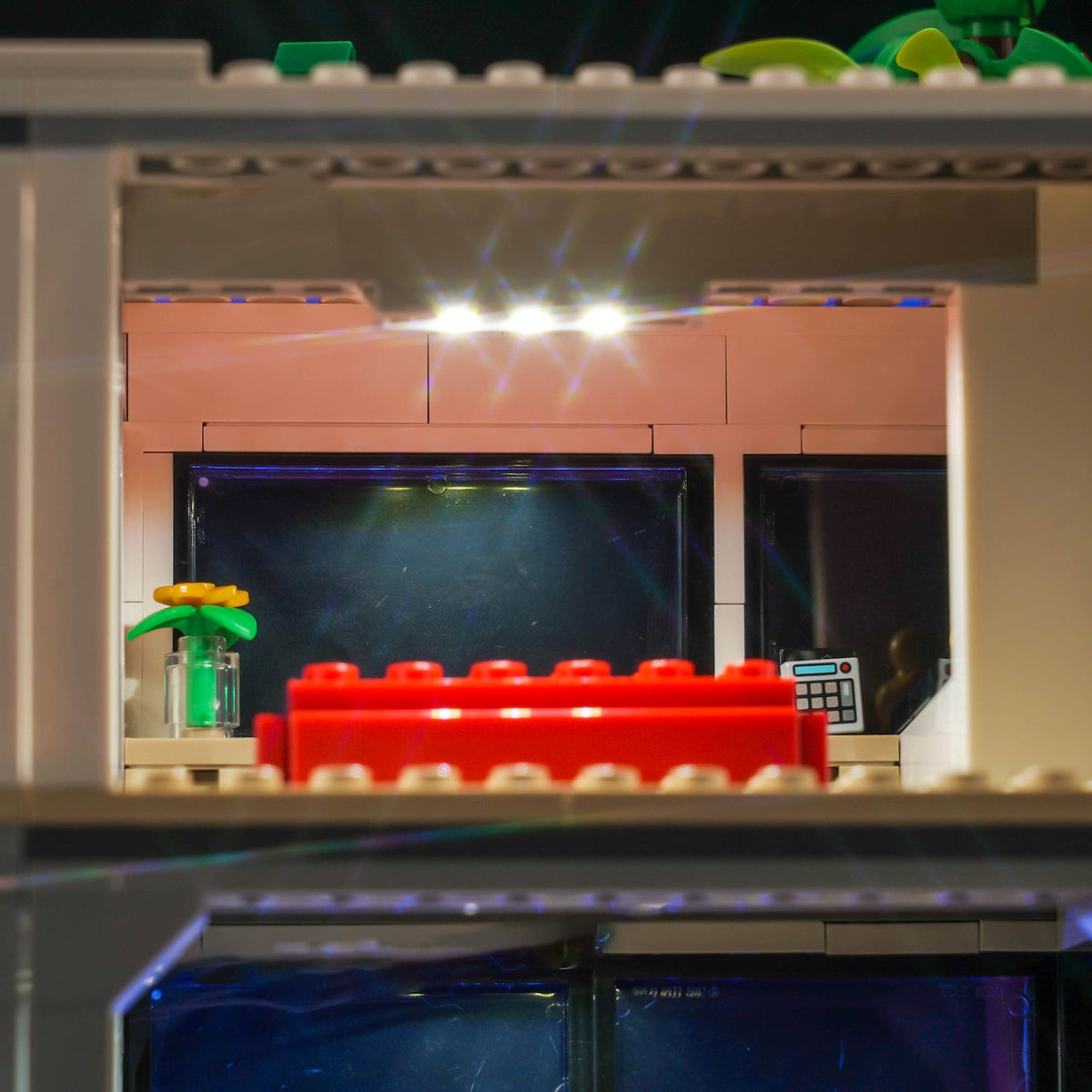 LEGO Creator 3in1 Modern House #31153 illuminated at night
