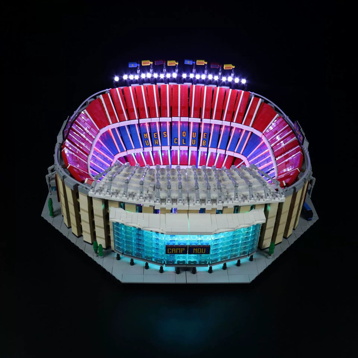 lighting effect on the build: Bright My Bricks RGB LED light kit for LEGO® Creator Expert Camp Nou #10284