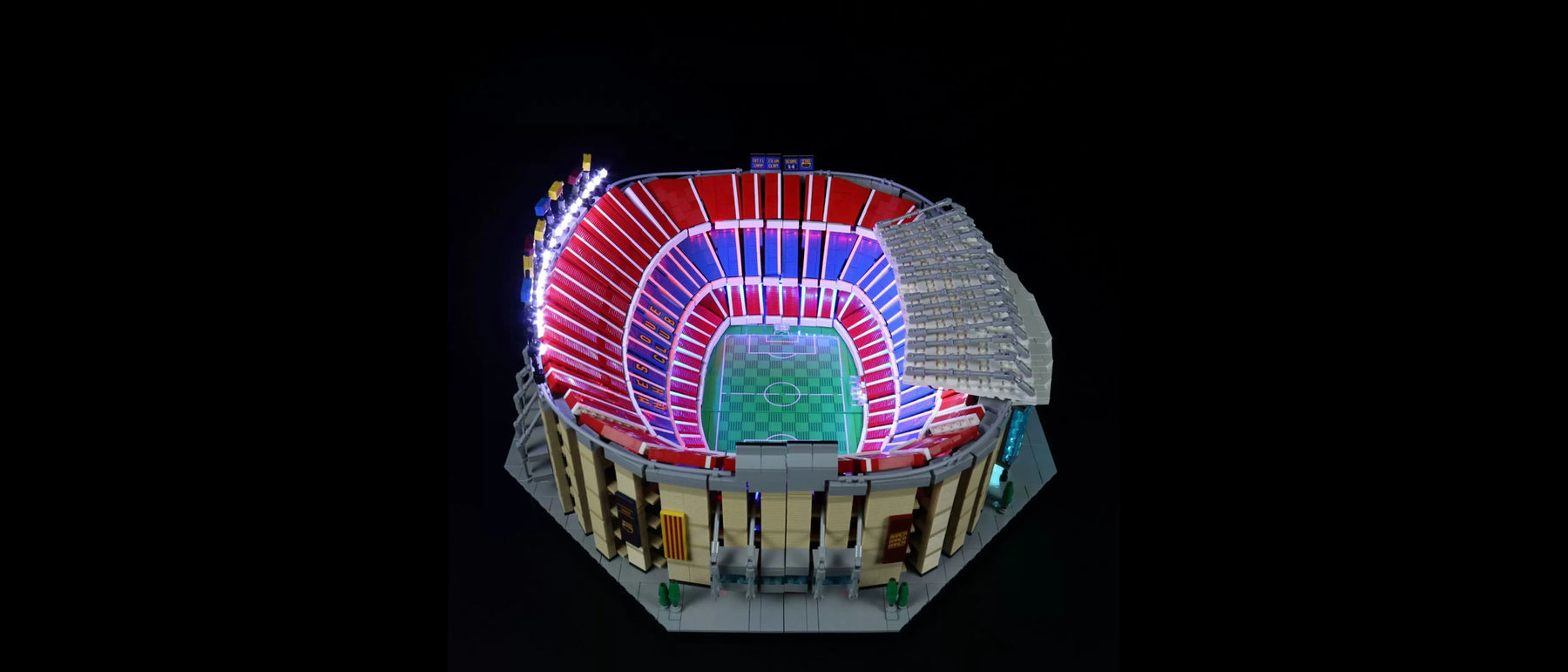 LED-Beleuchtungsset für LEGO® Camp Nou – FC Barcelona #10284 — lit with the LED light kit