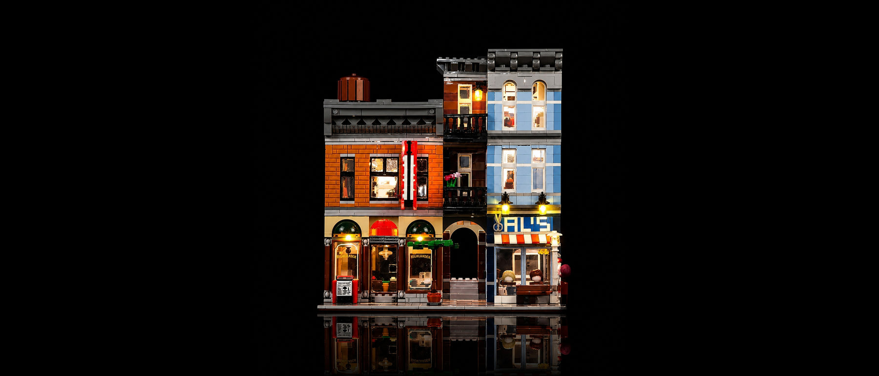 Kit LED pour LEGO® Le bureau du détective #10246 — lit with the LED light kit