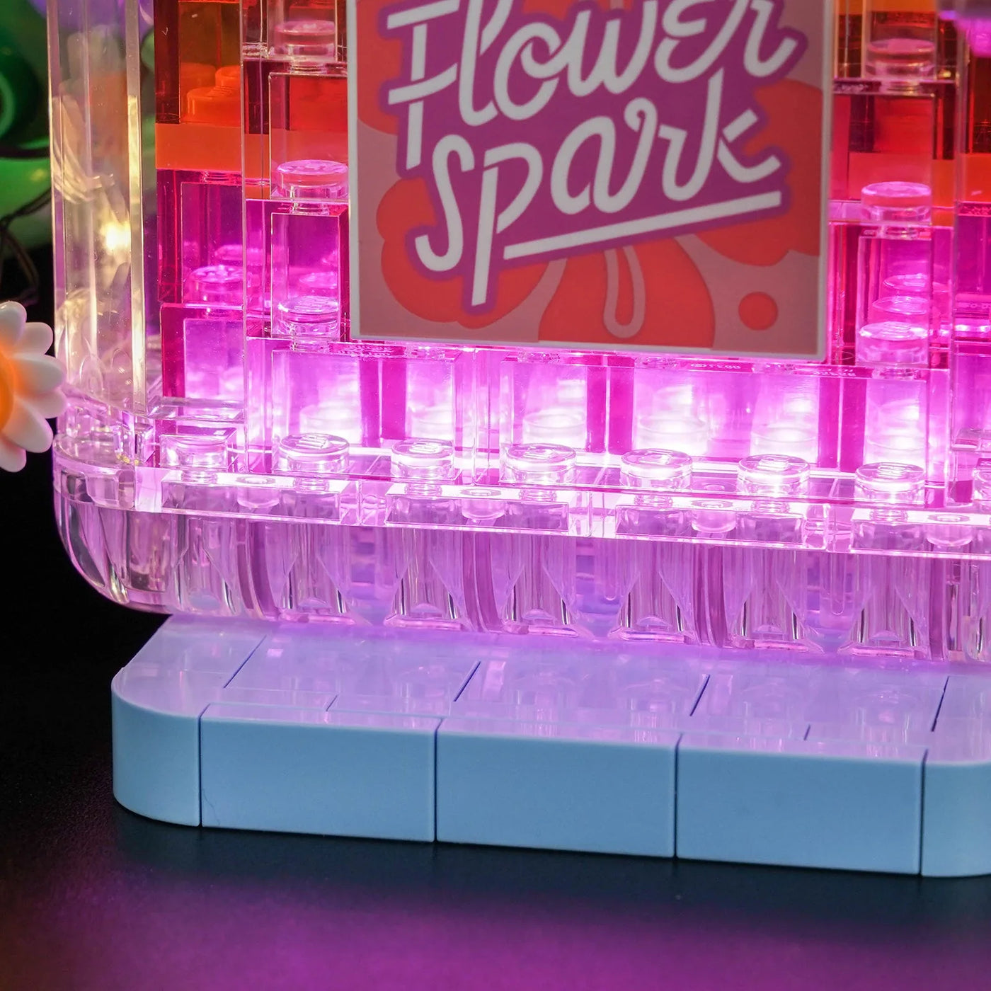 display light kit for LEGO® Creator Floral Decor Perfume Bottle #31383, showcase lighting view