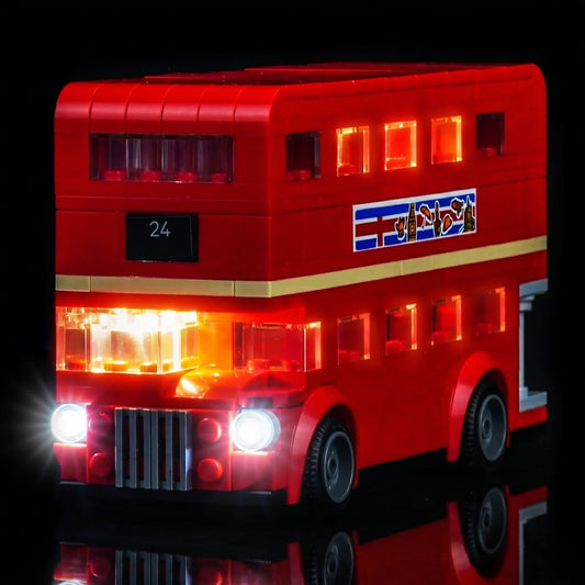 LEGO® Creator London Bus #40953 — warm LED glow detail (display light kit)
