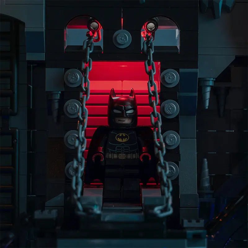 LEGO® DC Batcave #76252 — fully illuminated on display (custom LED lighting)