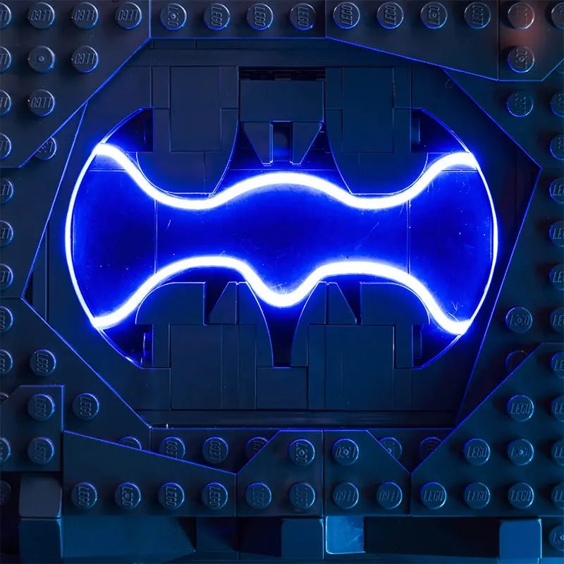 LEGO® DC Batcave #76252 — LED kit powered on (LED lighting kit)