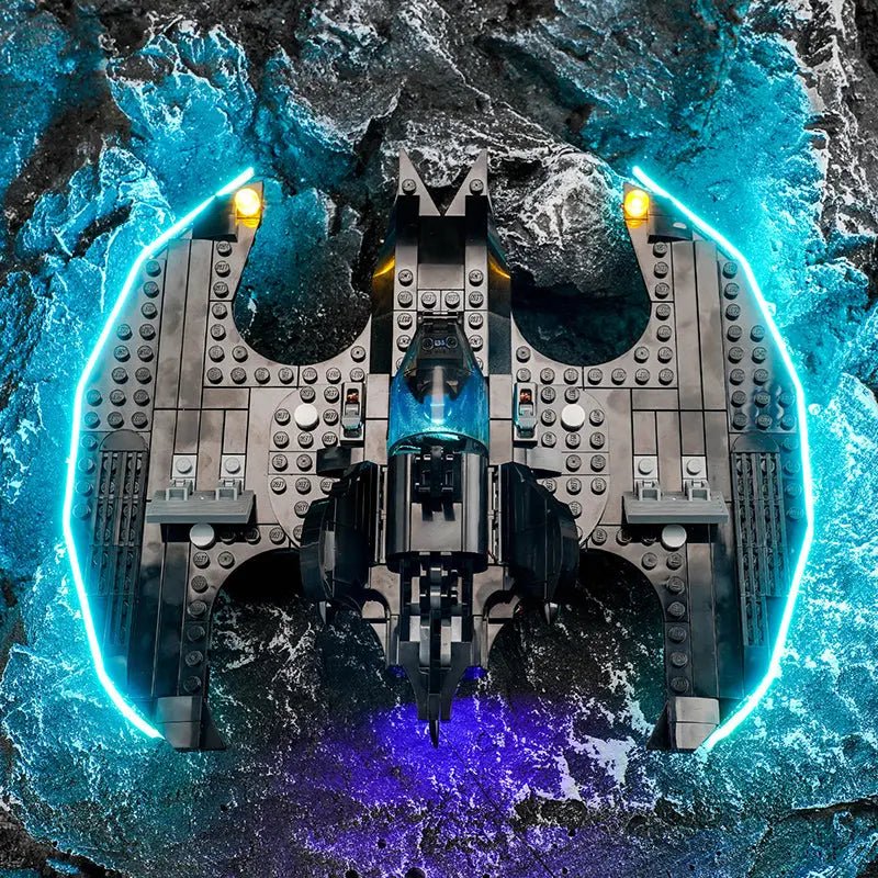 LEGO® DC Batwing: Batman vs. The Joker #76265 — illuminated at night (RGB LED light kit)