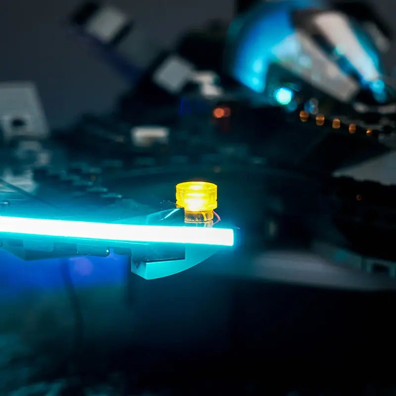 showcase lighting view: Bright My Bricks custom LED lighting for LEGO® DC Batwing: Batman vs. The Joker #76265