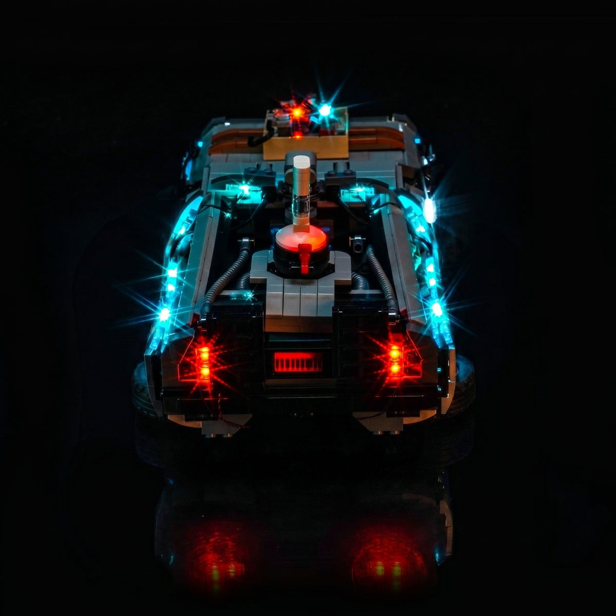 display lighting in a dark room: Bright My Bricks light kit for LEGO® DeLorean Time Machine #10300