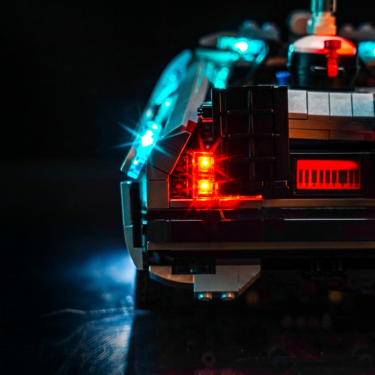 Bright My Bricks LED light kit for LEGO® DeLorean Time Machine #10300 — LED strips and bricks detail