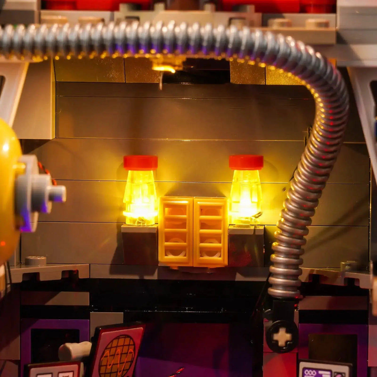 LEGO® Despicable Me 4 Minions and Gru’s Family Mansion #75583 — installed and glowing (premium LED light kit)