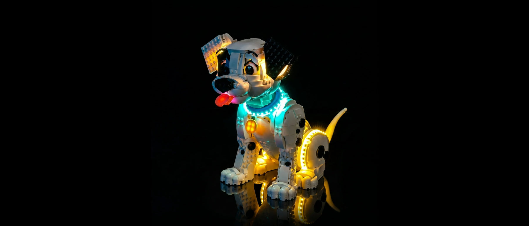 Kit LED pour LEGO® Le Chiot des 101 Dalmatiens #43269 — lit with the LED light kit