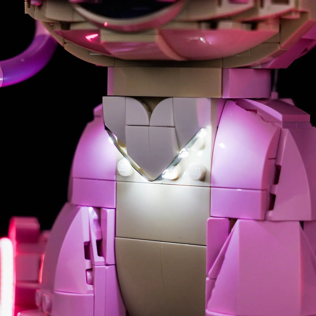 Bright My Bricks DIY LED light kit for LEGO® Disney Angel #43257 — front view fully lit