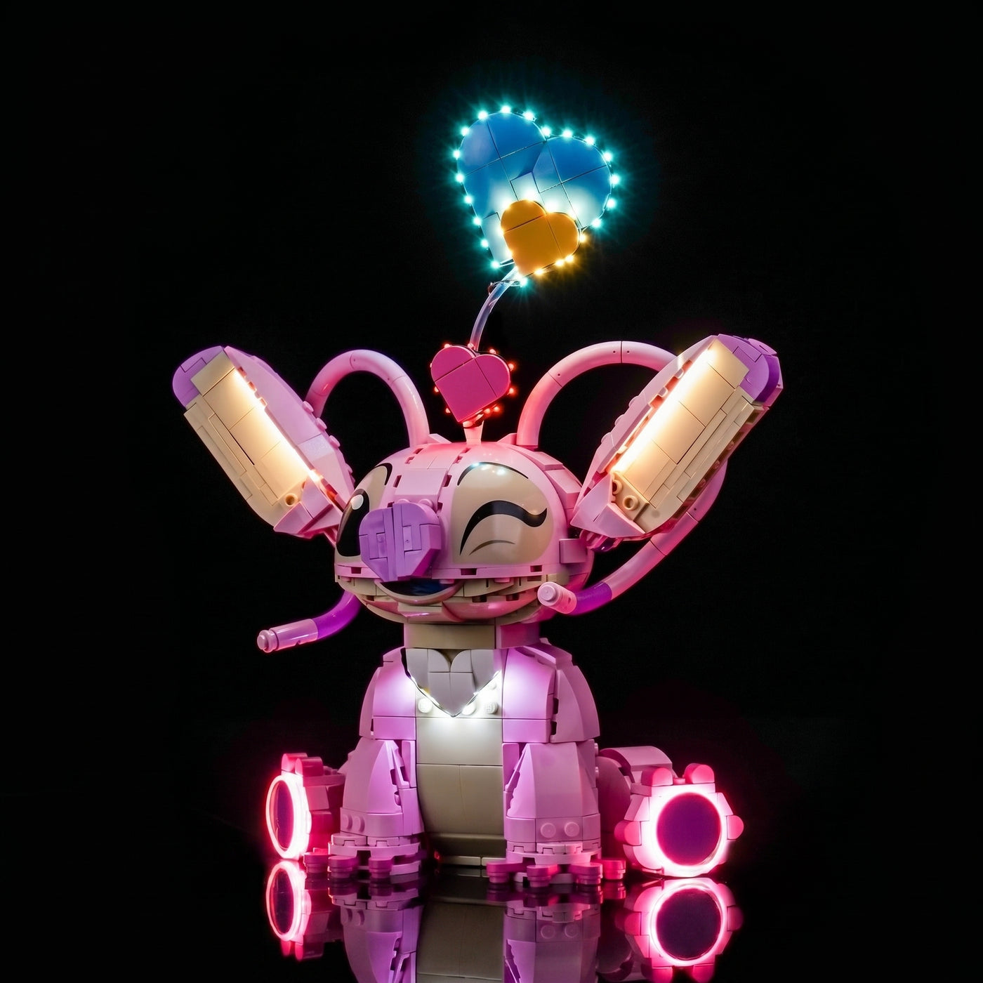 LEGO® Disney Angel #43257 — fully illuminated on display (RGB LED light kit)