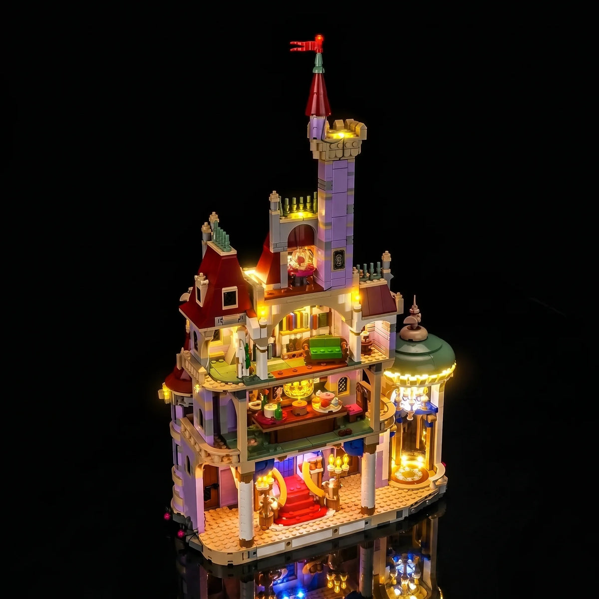 LEGO® Disney Beauty and the Beast Castle #43263 — night-mode display glow (display light kit)