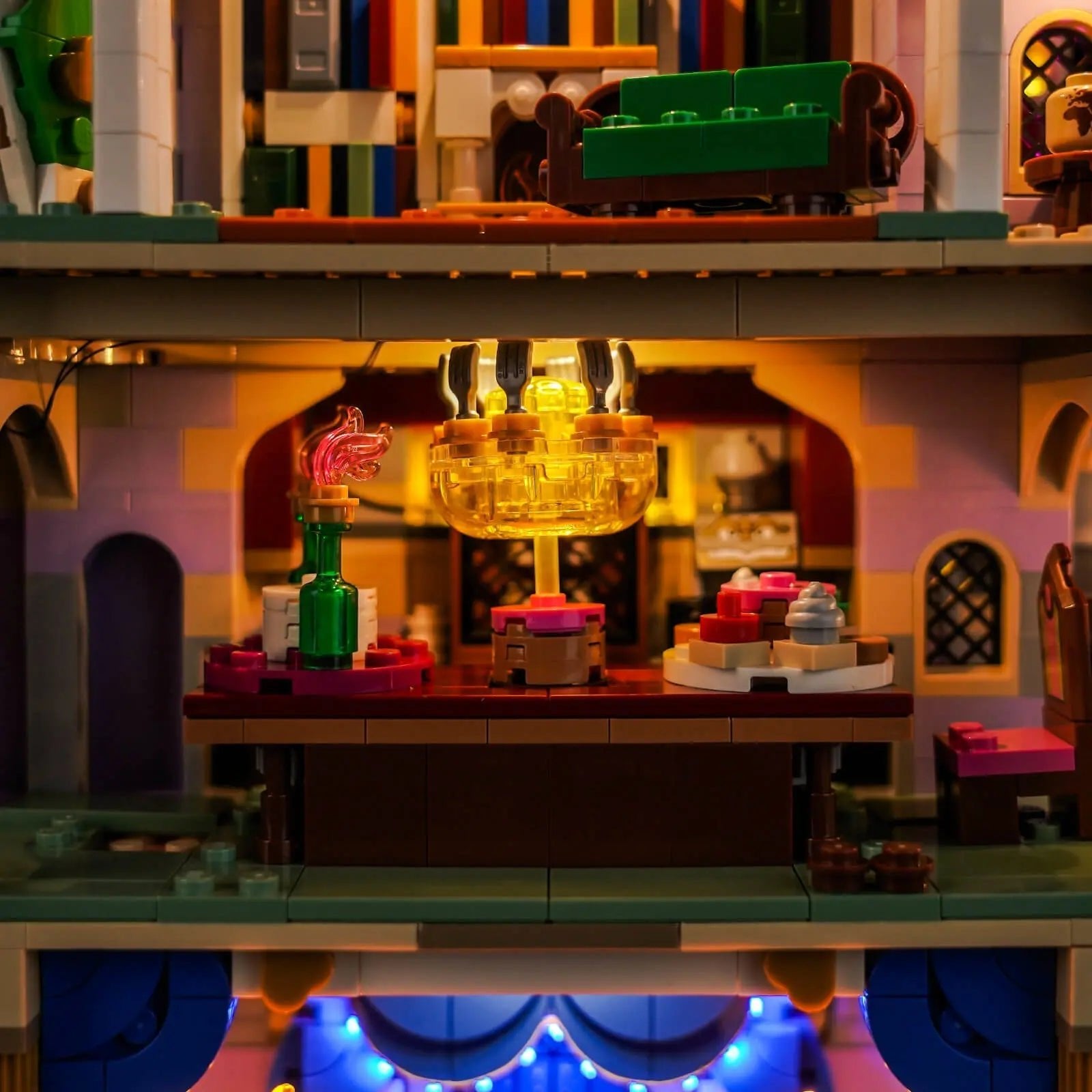 LED lights for LEGO® Disney Beauty and the Beast Castle #43263, LED strips and bricks detail