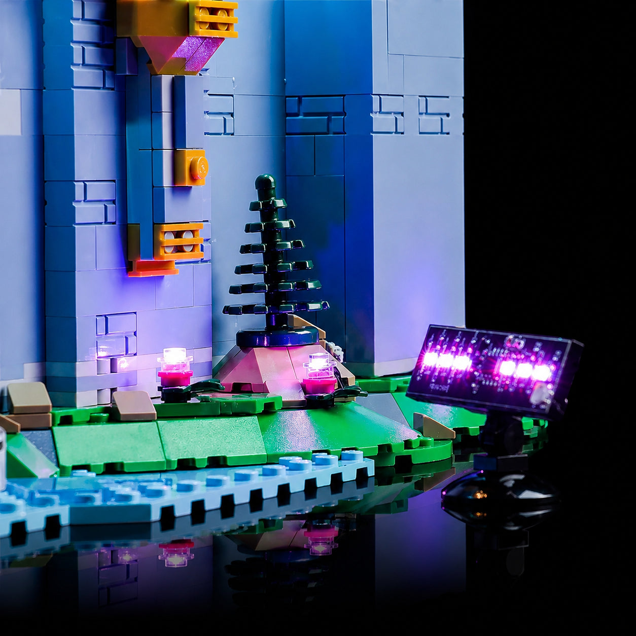 night-mode display glow: Bright My Bricks RGB LED light kit for LEGO® Disney Castle #43222