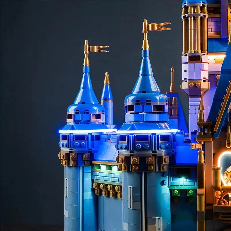 LEGO® Disney Castle #43222 — brightened interior detail (LED lighting kit)