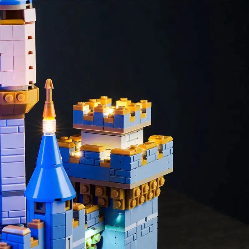 Bright My Bricks RGB LED light kit for LEGO® Disney Castle #43222 — LED kit powered on