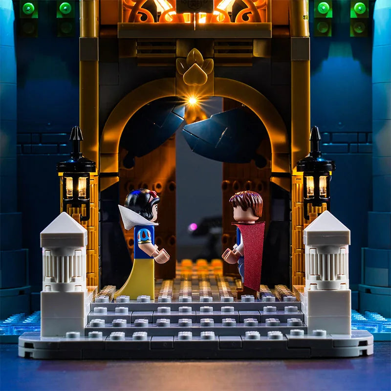 Bright My Bricks USB-powered LED light kit for LEGO® Disney Castle #43222 — close-up of the LED lighting detail
