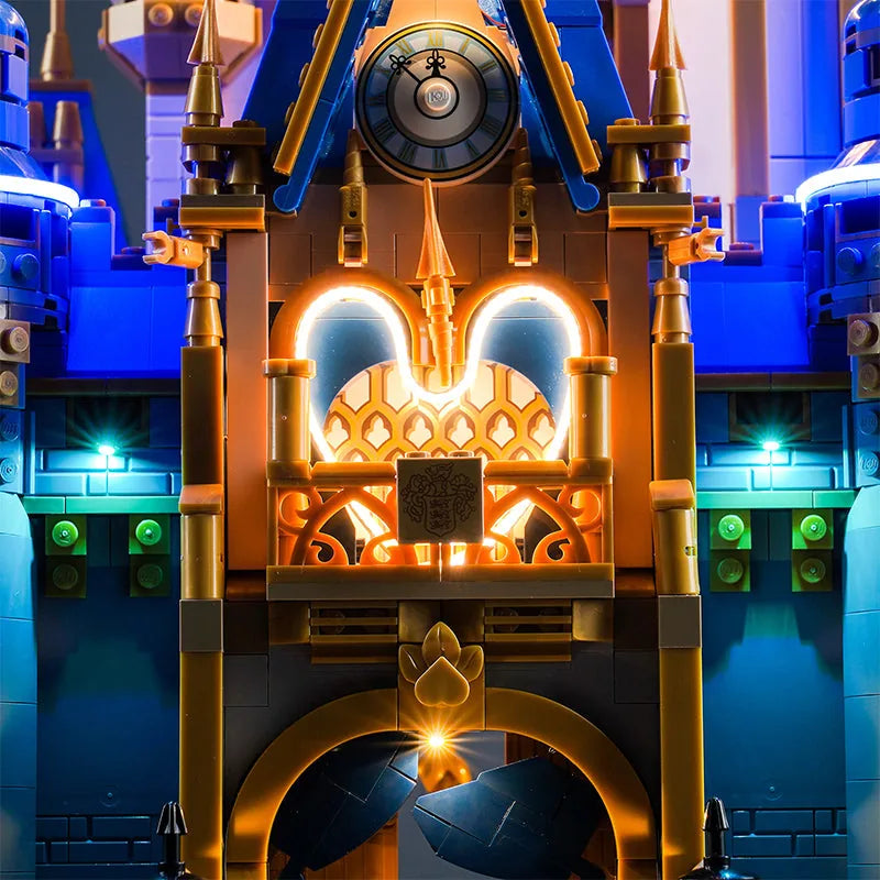 LEGO® Disney Castle #43222 — LED kit powered on (DIY LED light kit)