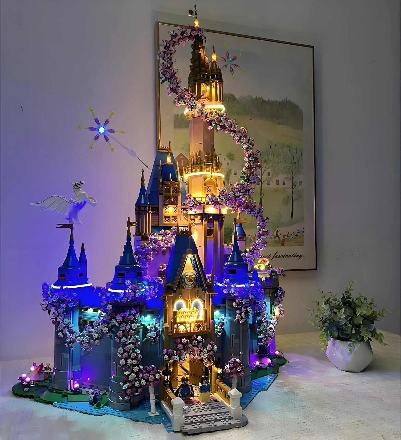 LED lights for LEGO® Disney Castle #43222, LED strips and bricks detail