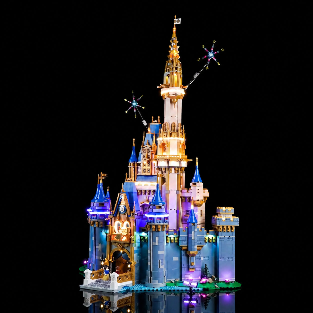 LEGO® Disney Castle #43222 — brightened interior detail (display light kit)