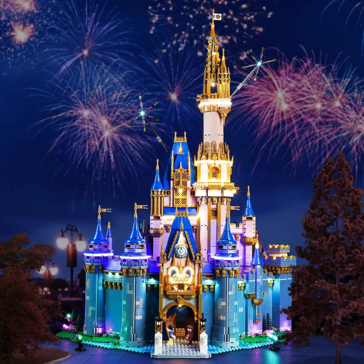 LED strips and bricks detail: Bright My Bricks LED lighting kit for LEGO® Disney Castle #43222