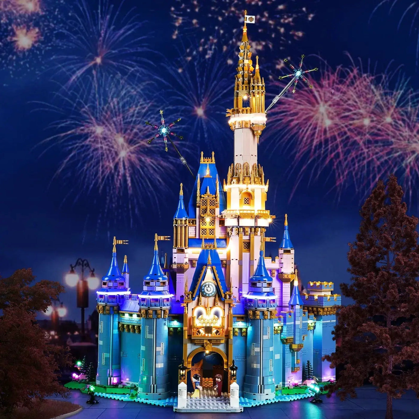 LED strips and bricks detail: Bright My Bricks LED lighting kit for LEGO® Disney Castle #43222