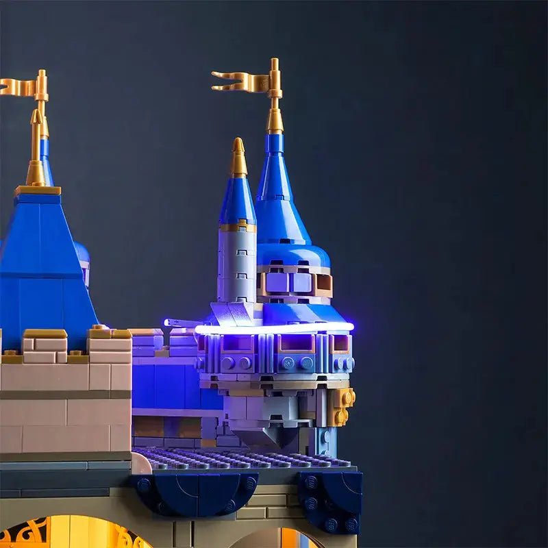 LEGO Disney Castle #43222 lit up - front angle