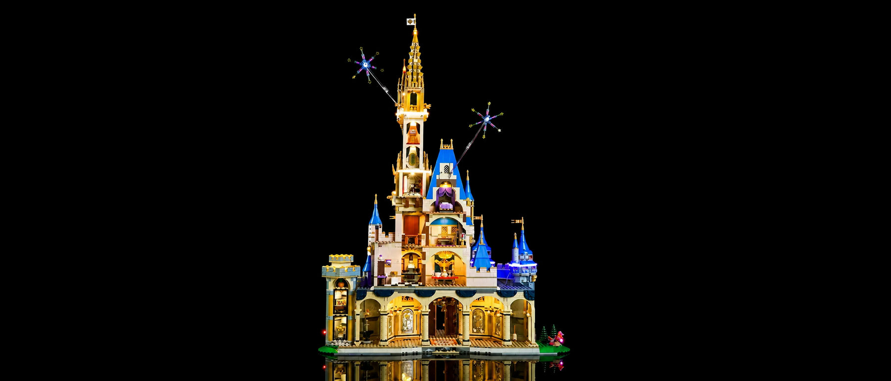 Light Kit for LEGO® Disney Castle #43222 — lit with the LED light kit