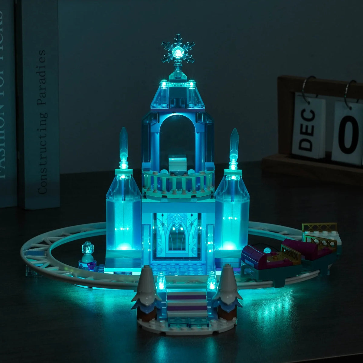 LEGO® Disney Elsa's Ice Castle & Snow Ride Adventure #43281 — brightened interior detail (display light kit)