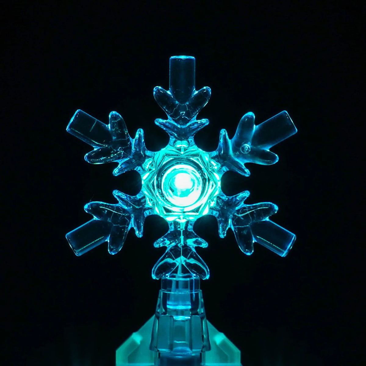 LEGO® Disney Elsa's Ice Castle & Snow Ride Adventure #43281 — brightened interior detail (LED light kit)