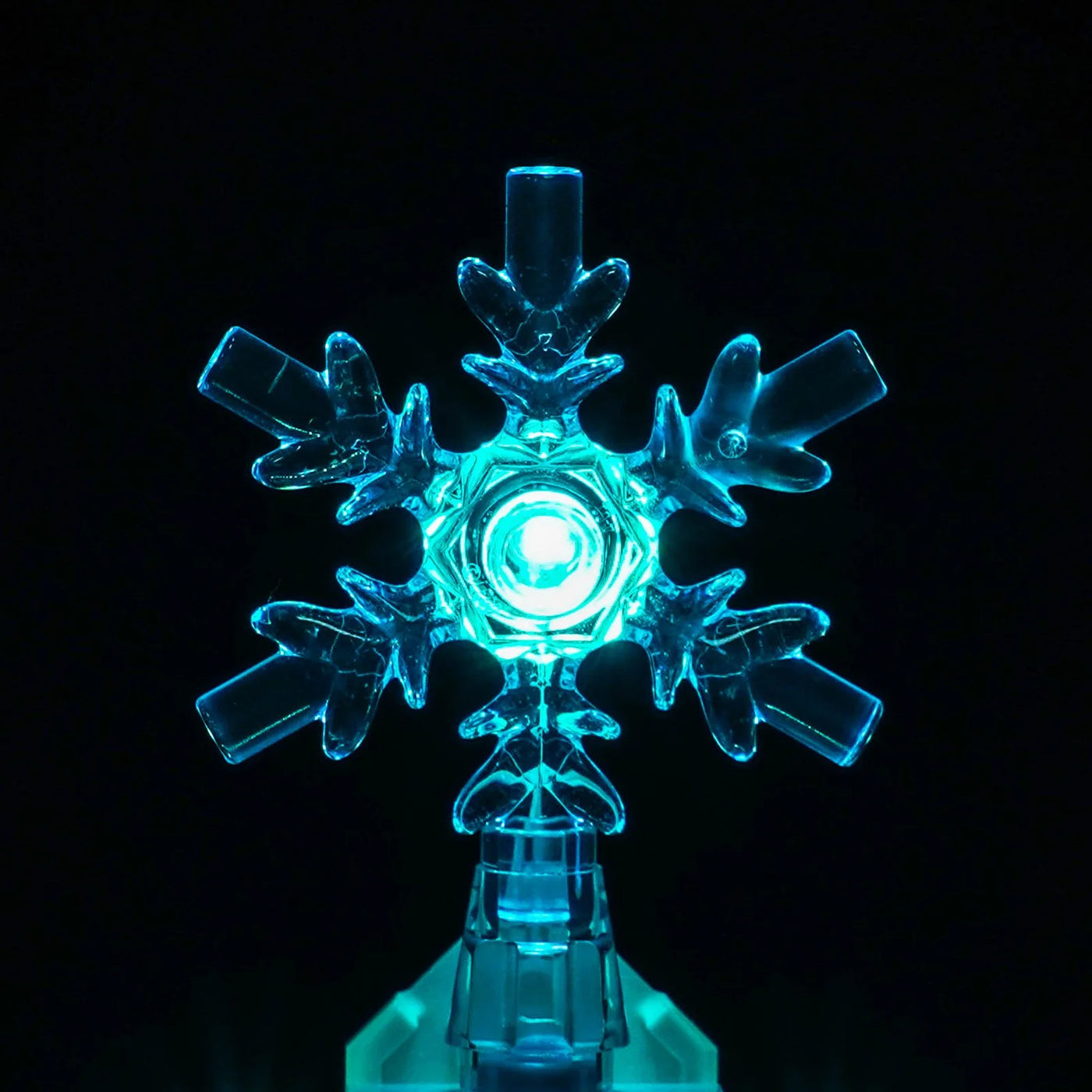 LEGO® Disney Elsa's Ice Castle & Snow Ride Adventure #43281 — brightened interior detail (LED light kit)
