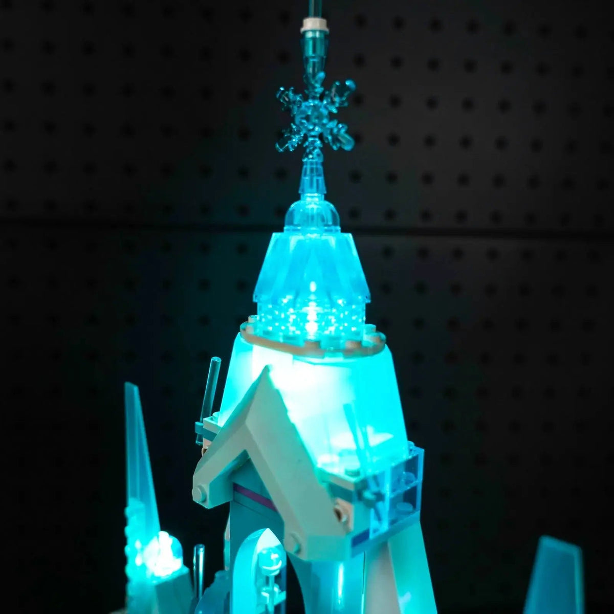 showcase lighting view: Bright My Bricks LED lighting kit for LEGO® Disney Elsa's Ice Palace #43244