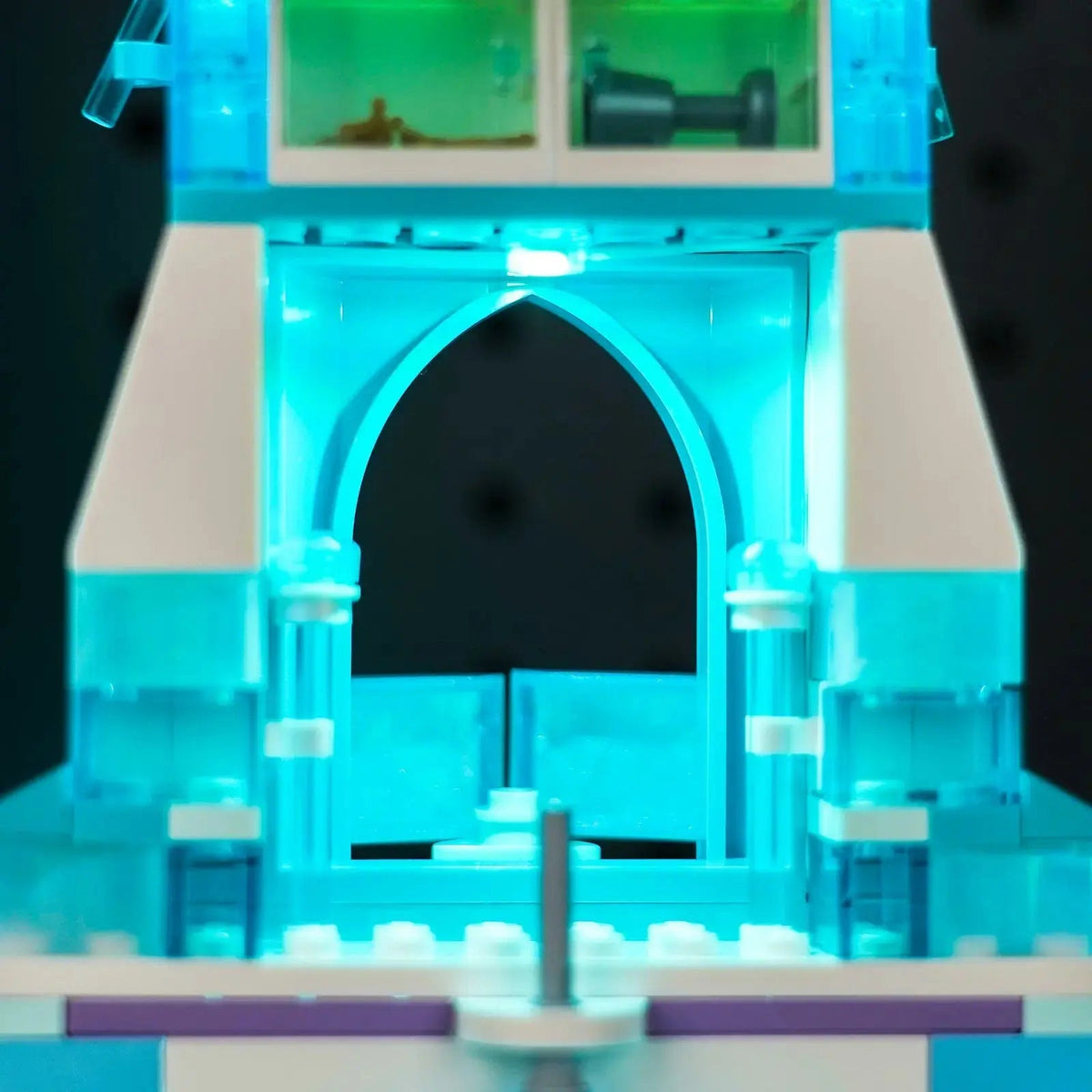 illuminated at night: Bright My Bricks light kit for LEGO® Disney Elsa's Ice Palace #43244