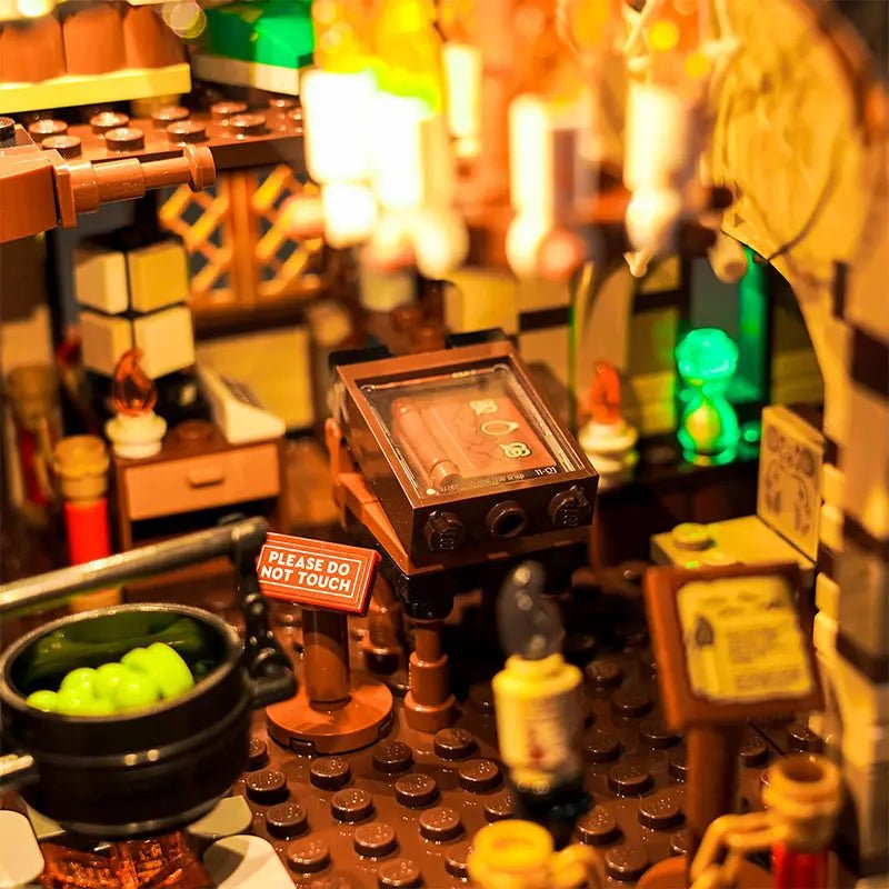 custom LED lighting for LEGO® Disney Hocus Pocus: The Sanderson Sisters' Cottage #21341, LED kit powered on