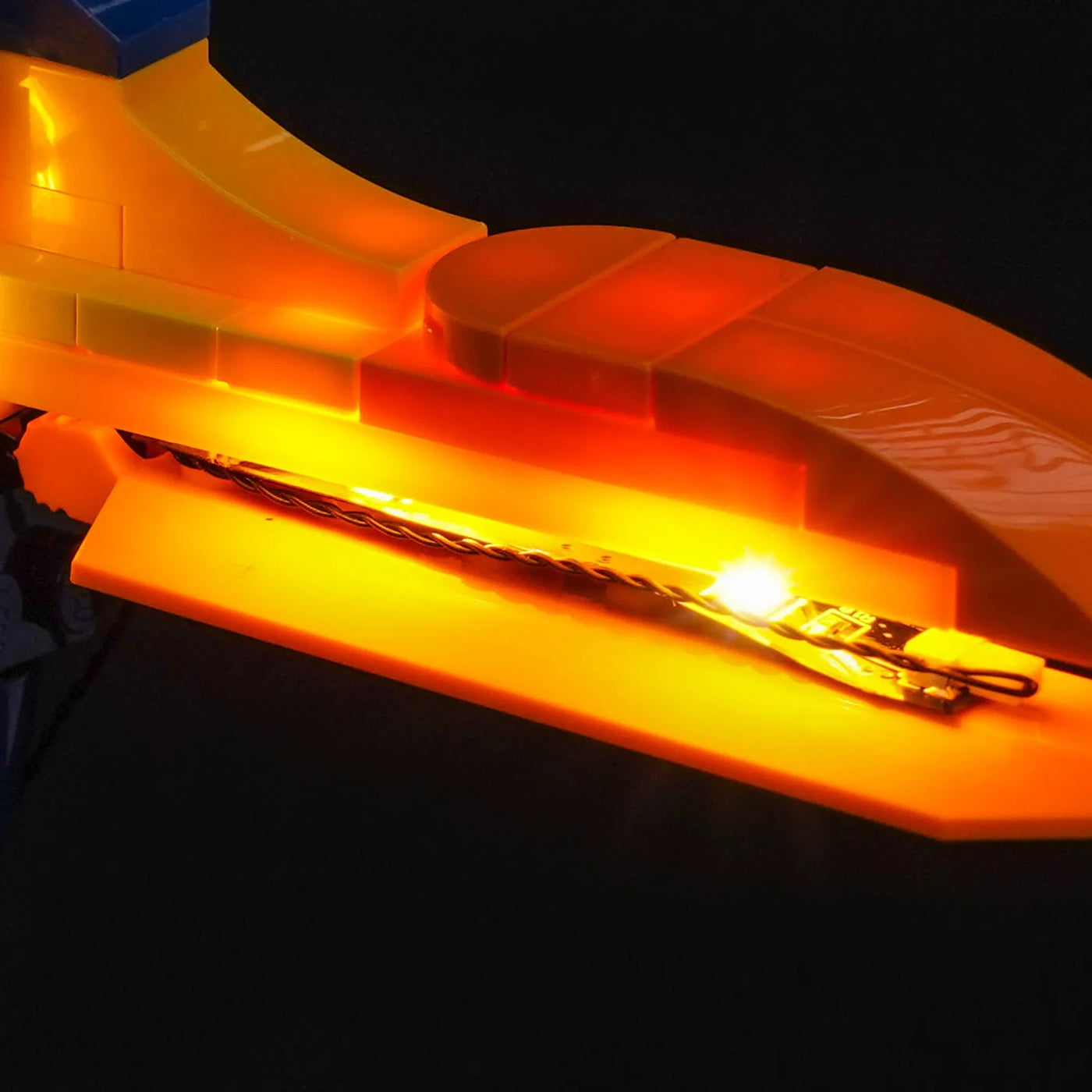 LEGO® Disney Kevin & Dug #43290 brightened interior detail, with the RGB LED light kit
