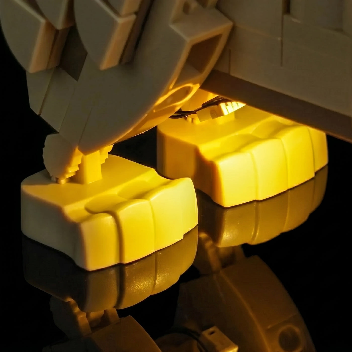 LEGO® Disney Kevin & Dug #43290 illuminated at night, with the USB-powered LED light kit
