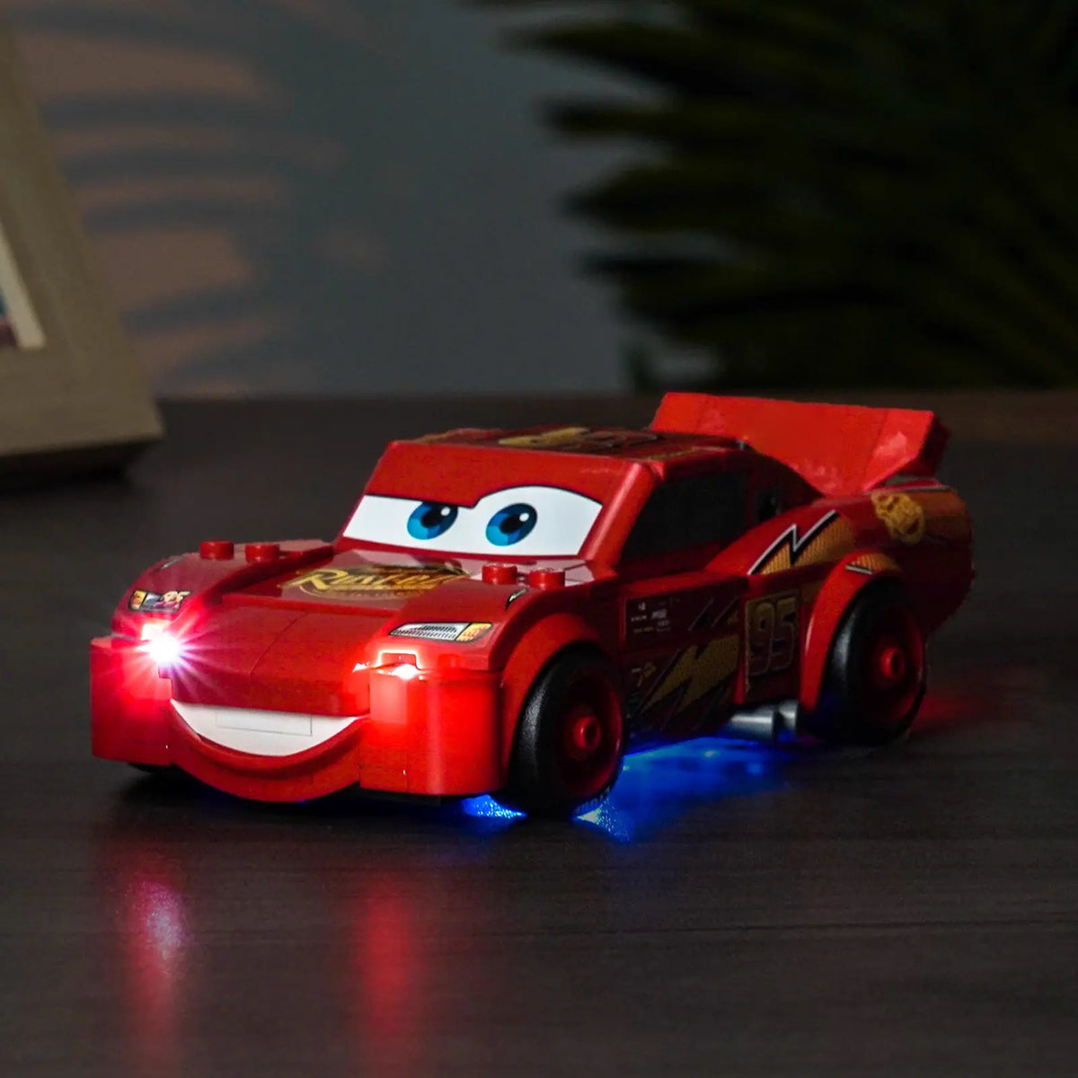 Bright My Bricks LED light kit for LEGO® Disney Lightning McQueen #77255 — brightened interior detail