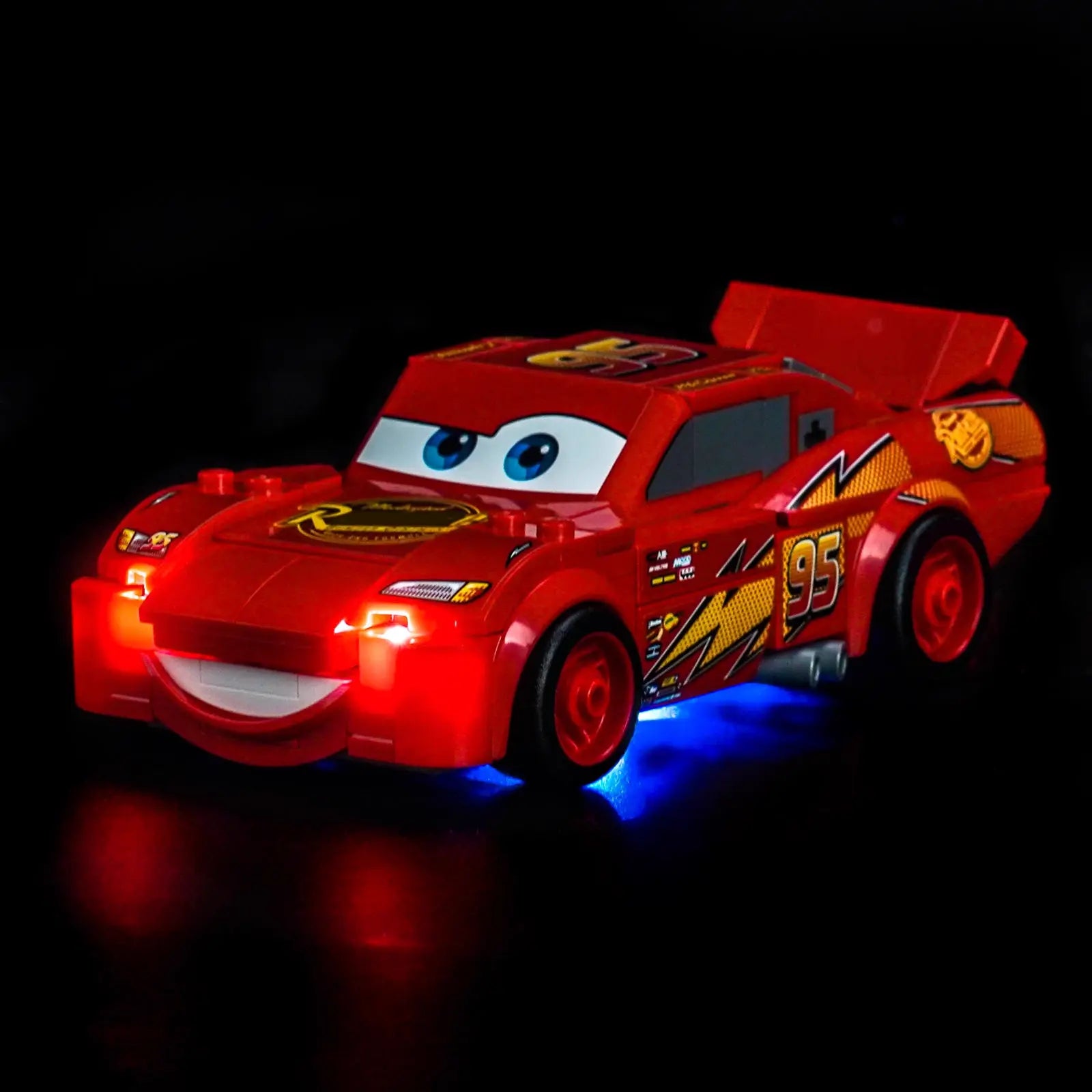 LEGO Disney Lightning McQueen #77255 lit up - front angle