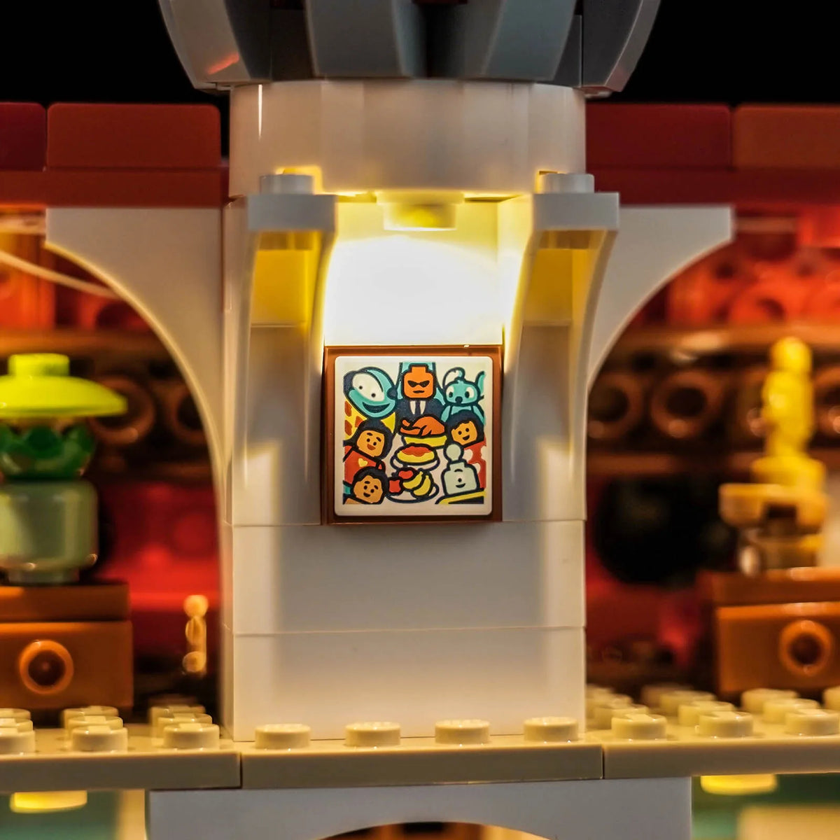 LED light kit for LEGO® Disney Lilo and Stitch Beach House #43268, showcase lighting view
