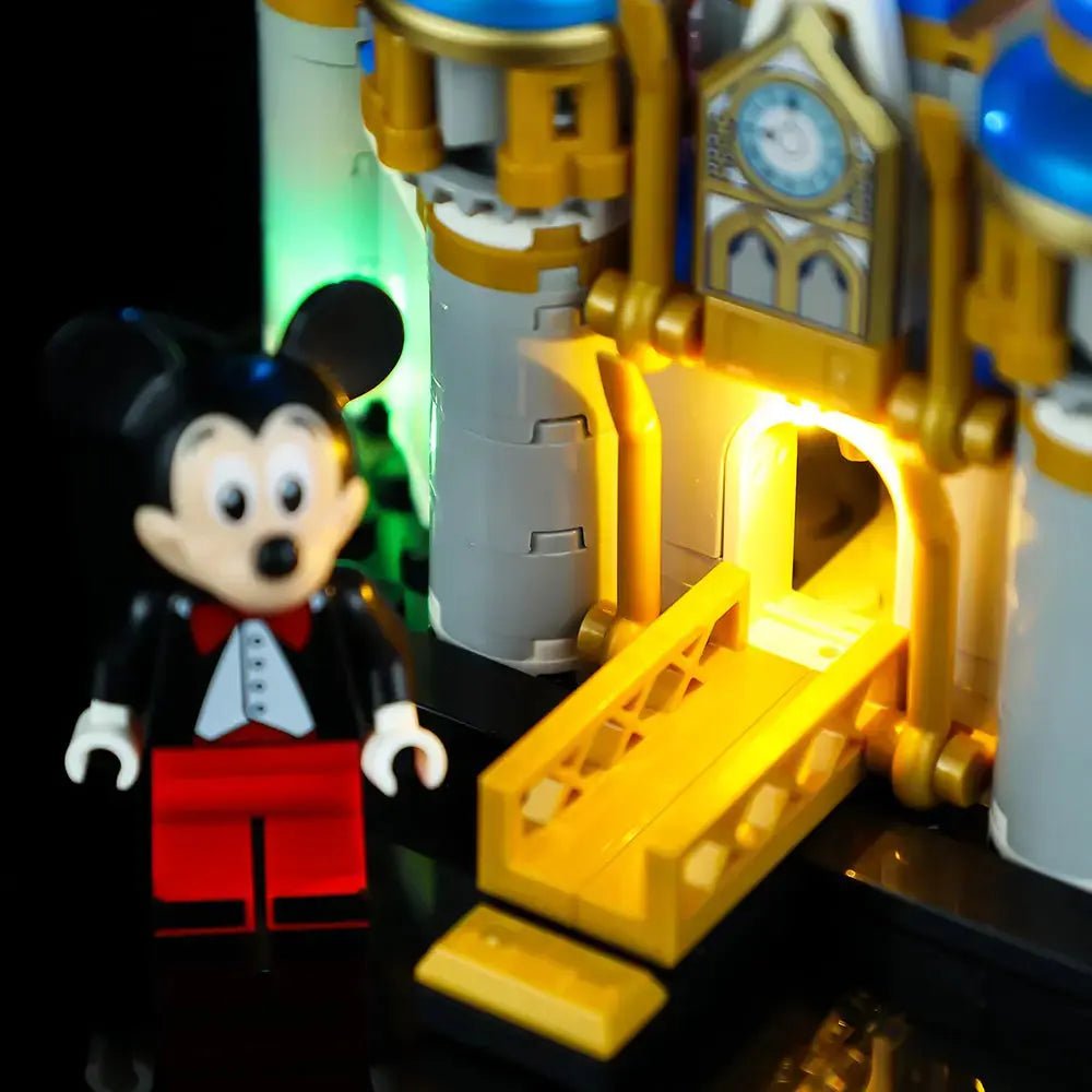 LED lighting kit for LEGO® Disney Mini Disney Castle #40478, front view fully lit
